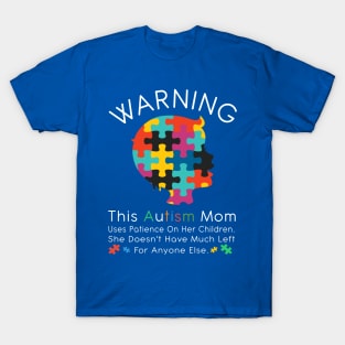 Womens Warning This Autism Mom Uses Patience In Children T-Shirt